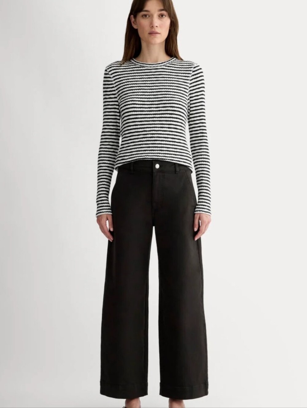 Everlane The Utility Wide-Leg Pant In Black High-Rise Utility Size 0